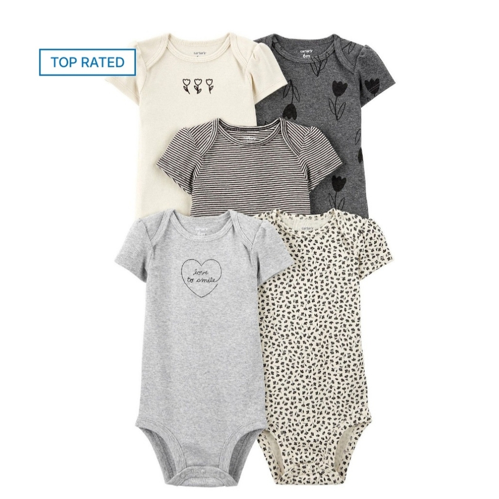 NWT 6 months Baby Girl Carter's 5 Pack Floral bodysuits